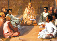Abhay Charan De meets his spiritual master for the first time.