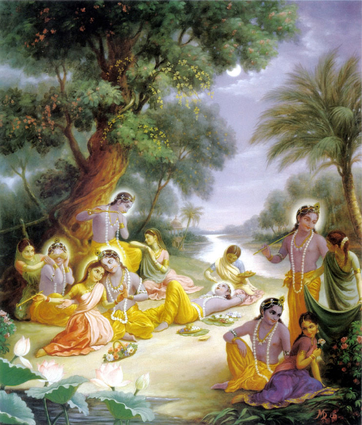 Their supreme Lordships: Sri Sri Radha Krishna in Vrindavan forest.